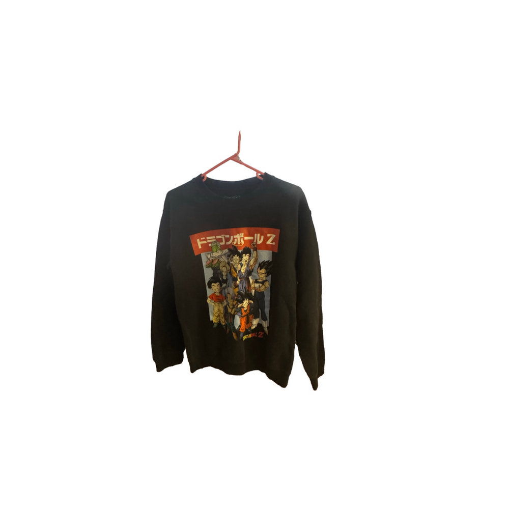 Dragon Ball Z Japanese Anime Sweatshirt Crew Neck Size Small‎ Black Vintage